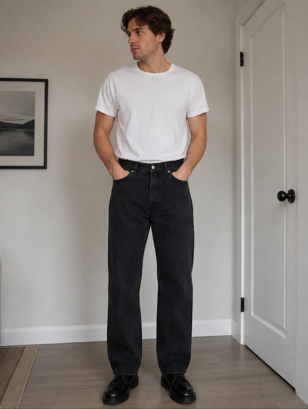 Vintage Ralph Lauren Polo Banner Black Relaxed Fit Men's Jeans. Size 36 X 32.